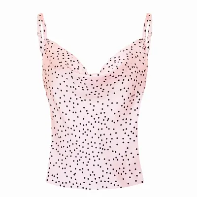 Women Solid Color Loose Fit Adjustable Spaghetti Strap Chiffon Camisole Tank Top