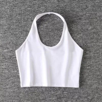 Women Simple Fashion Halter Crop Top
