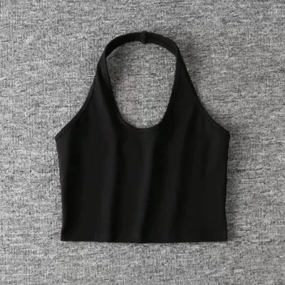 Women Simple Fashion Halter Crop Top