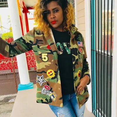 Women's Camouflage Print Lapel Loose Jacket
