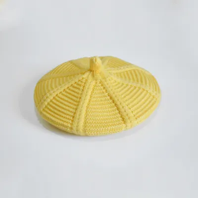 Girls Cute Solid Color Knitted Beret