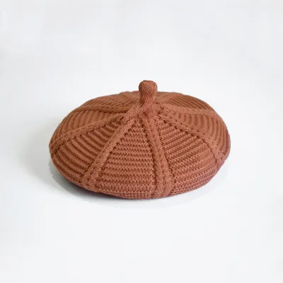 Girls Cute Solid Color Knitted Beret
