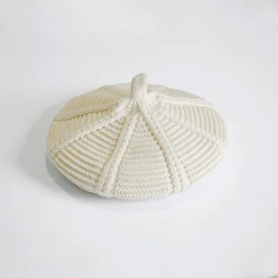 Girls Cute Solid Color Knitted Beret