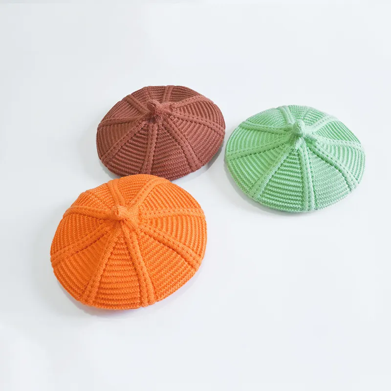 Girls Cute Solid Color Knitted Beret