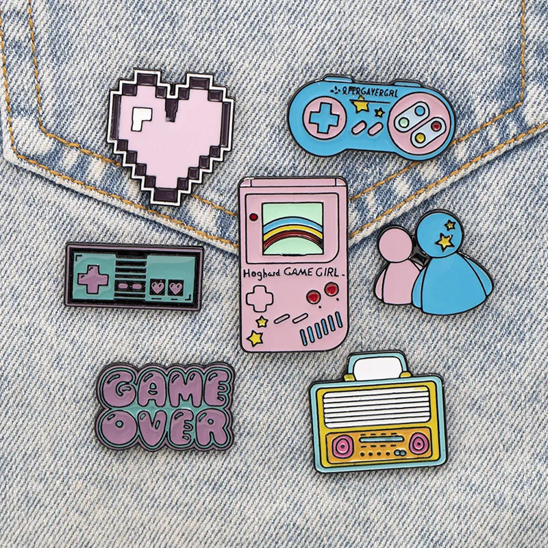 Creative Cute Cartoon Game Console Shape Alloy Brooch