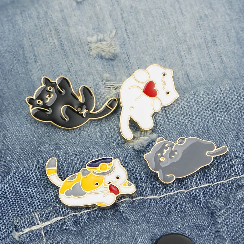 Cute Cartoon Cat Shape Alloy Brooch Pin