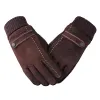 Touch Screen Pigskin Strap White Line Brown