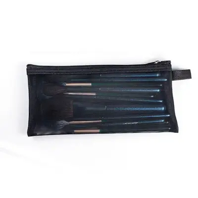 Sweet Lady Nylon Mesh Cosmetic Bag Portable Envelope Pouch Solid Color