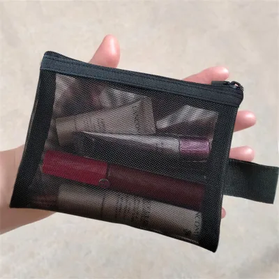 Sweet Lady Nylon Mesh Cosmetic Bag Portable Envelope Pouch Solid Color