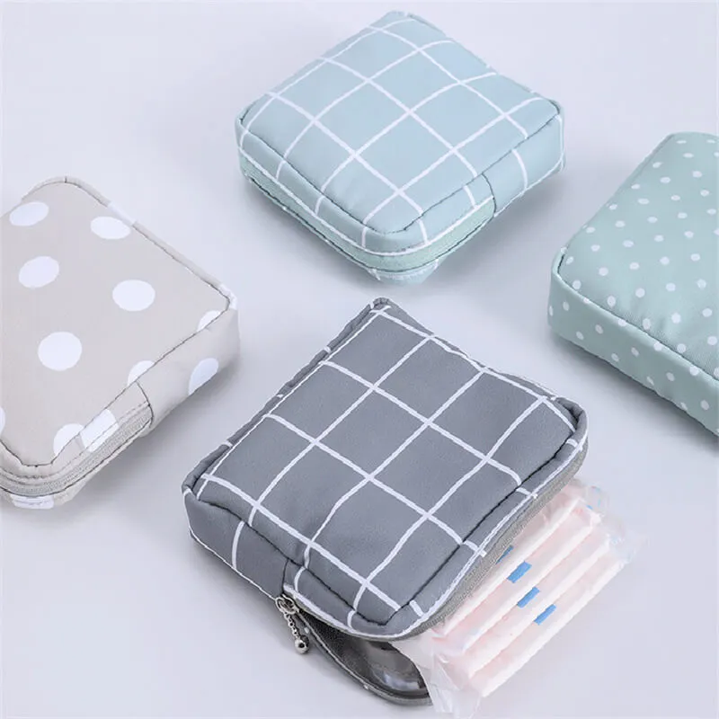 Portable Travel Storage Sanitary Pad Makeup Bag Korean Clutch Cotton