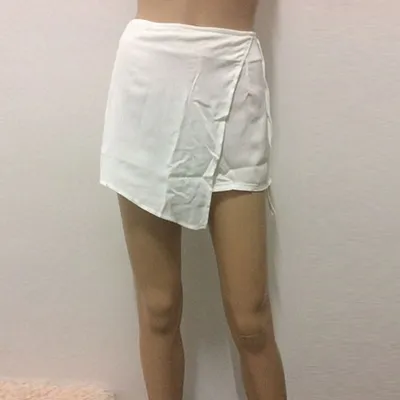 S-XL Women Fashion Solid Color Irregular Lace-up Shorts