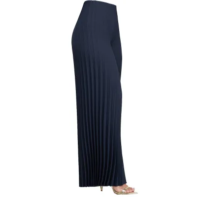 S-XL Women Solid Color Crease Wide Leg Trousers
