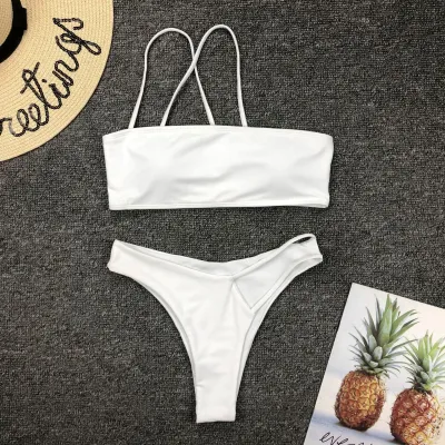 S-L Women Sexy One-shoulder Irregular Cut-out Bikini Two Piece Sets