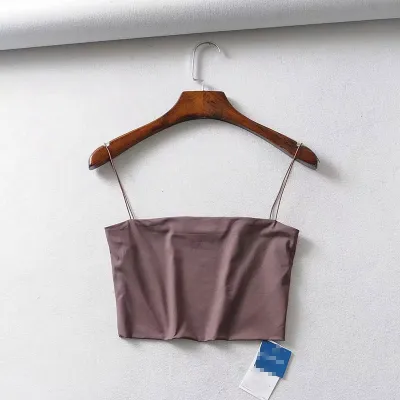 S-M Women Solid Color Spaghetti Strap Camisole Tank Top
