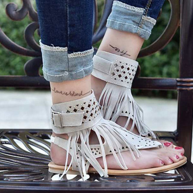 【COLOR iN ID】tassel flat sandals 0f484021-1de1-4c2e-ae7e-