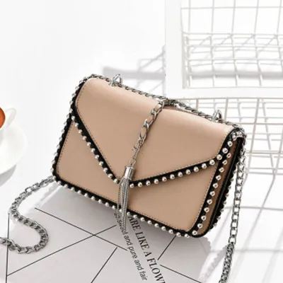Women's Fashion Metal Chain Rivet Crossbody Bag