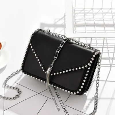 Women's Fashion Metal Chain Rivet Crossbody Bag