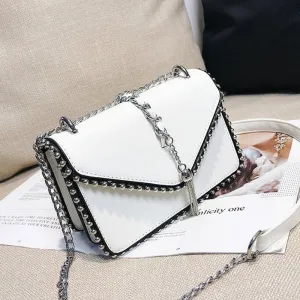 Women's Fashion Metal Chain Rivet Crossbody Bag