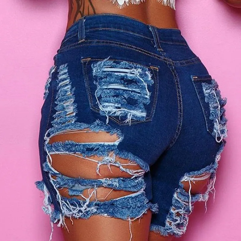 S-XXL Women Tight Ripped Denim Sexy Shorts