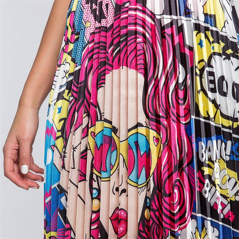 ★LALAFOX★PRINTED PLEATS SKIRT Pleated Skirt - Multi Color