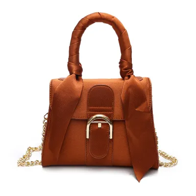 Women Fashion Solid Color Bow Design Velvet Handle Bag Shoulder Bag