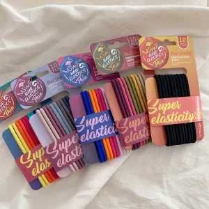 10 Pcs/Set Colorful Elastic Hair Band for Women Nature Style