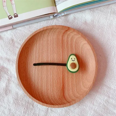 Fashion Avocado Green Hair Clip And Elastic Hair Band Set Unisex Cartoon Fruit Hair Accessories
