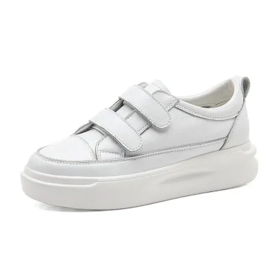 Size:4.5-8 Women's Leisure Breathable Leather Upper Platform Sneakers Shoes