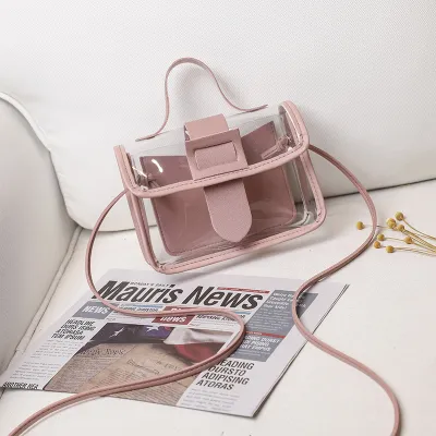 Women Clear Crossbody PVC Belted Shoulder Messenger Bag