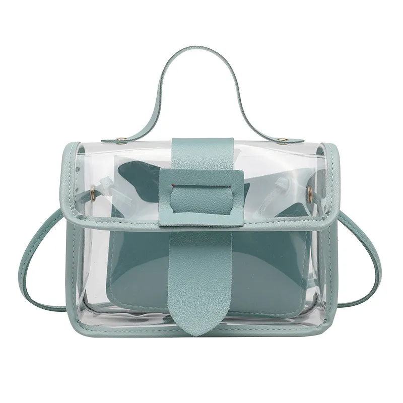 Women Clear Crossbody PVC Belted Shoulder Messenger Bag