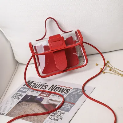 Women Clear Crossbody PVC Belted Shoulder Messenger Bag
