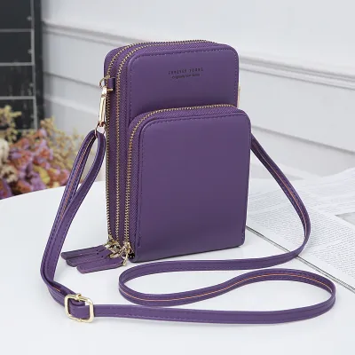 Women Long Section Multifunction PU Leather Shoulder Bag