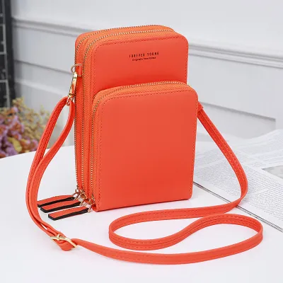 Women Long Section Multifunction PU Leather Shoulder Bag