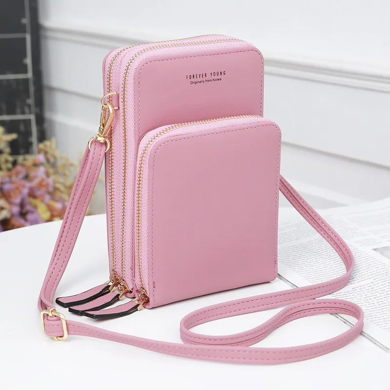 Women Long Section Multifunction PU Leather Shoulder Bag