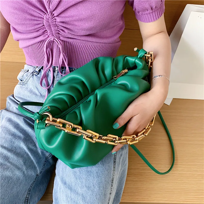 Women's Creative Cloud Design Chunky Chain PU Shoulder Bag