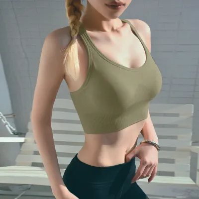 S-XL Women Push-up Plain Sports Bra Athletic Fit