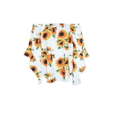 S-XL Women Off-the-shoulder Floral Print Loose Blouse