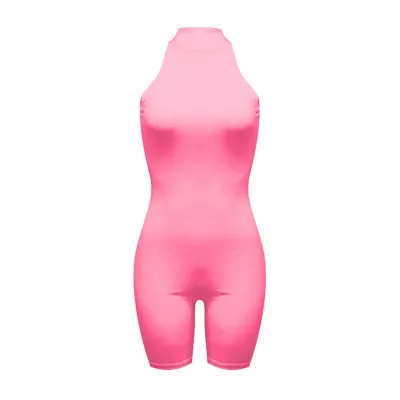 S-2XL Women Solid Color Round Neck Sleeveless Bodycon Rompers