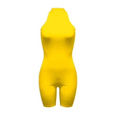 S-2XL Women Solid Color Round Neck Sleeveless Bodycon Rompers