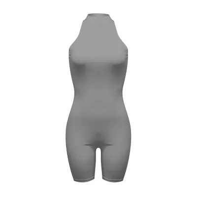 S-2XL Women Solid Color Round Neck Sleeveless Bodycon Rompers