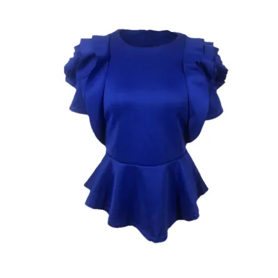 S-2XL Women Rose Design Flouncing Sleeve Blouse