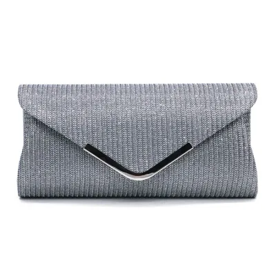 Fashion Sequined Glitter Quality PVC Evening Bags Solid Color Magnetic Closure