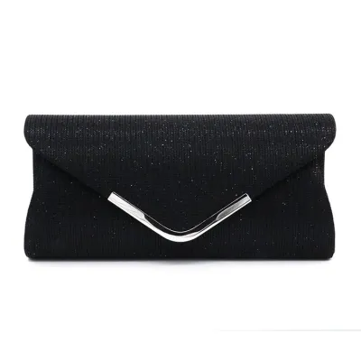 Fashion Sequined Glitter Quality PVC Evening Bags Solid Color Magnetic Closure