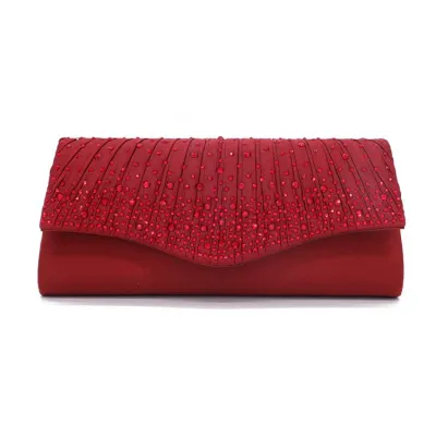 Stylish Women Rhinestone Evening Party Clutch Bag Chain