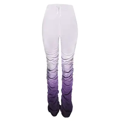 S-2XL Gradient Color Women Pleated Flared Pants