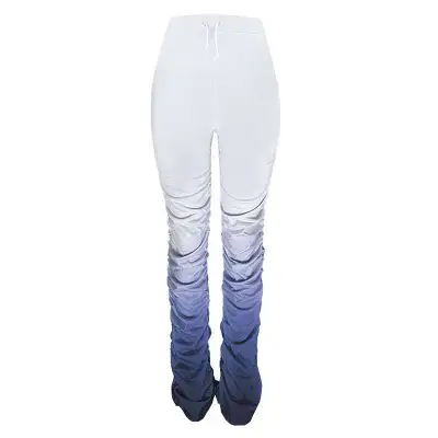 S-2XL Gradient Color Women Pleated Flared Pants