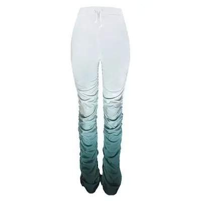 S-2XL Gradient Color Women Pleated Flared Pants