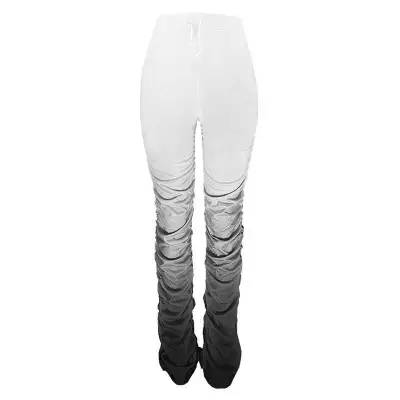 S-2XL Gradient Color Women Pleated Flared Pants