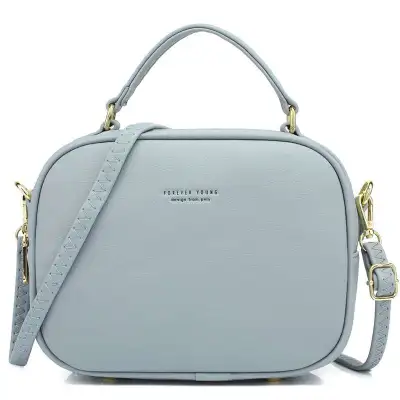 Simple Casual PU Pure Color Zipper Crossbody Bag