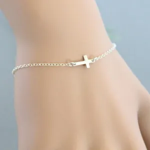 Simple Alloy Chain Classic Cross Bracelet